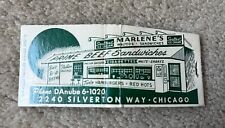 Matchbook full length Marlene’s famous prime beef sandwiches 🥩Chicago 4 digit picture