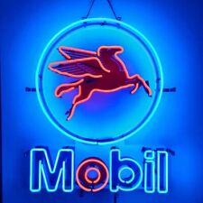 New Mobil Gas Oil HD ViVid Neon Sign 24