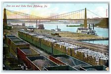 c1905 Iron Ore And Coke Cars Steamer Pittsburg Pennsylvania PA Vintage Postcard picture