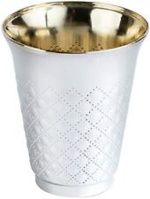 10 Pcs Kiddush Diamond Wine Disposable Plastic Cups Silver 5oz For any Party picture