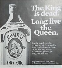 1969 Bombay Dry Gin Alcohol Vintage Print Ad Long Live The Queen From England  picture