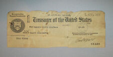 WWII Vtg 1942 US Treasury Check .20 Cents For Idle Tires WWII Rubber Drive picture