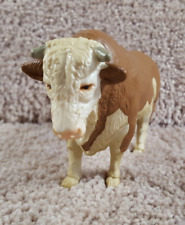1995 Schleich Retired Hereford Bull Holstein Cow Farm Figure Brown & White picture