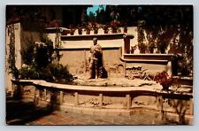 Memorial Fountain, Statue of Juan Cabrillo - Santa Ana CA VINTAGE Postcard picture
