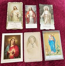 LOT of 6 ANTIQUE Chromos/Diecuts~JESUS SACRED HEART picture