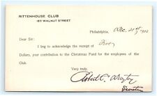 1903 Rittenhouse Club Christmas Fund Card Contribution picture
