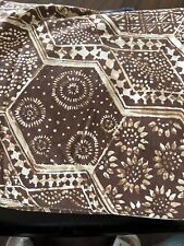 Sheet Vintage 75’ Martex Bakuba Batik Flat King 102x104” Brown USA Cotton Blnd picture