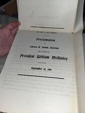 1901 New Hampshire Governor Proclamation on President Wm McKinley Assassination picture