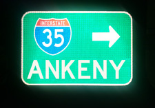 ANKENY Interstate 35 route road sign - IOWA, Des Moines, Ames, Iowa State U picture