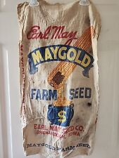 Vintage Earl May Maygold Cloth Seed Sack Bag Shenandoah Iowa Farm Adv picture