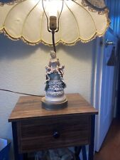 Vintage Porcelain Victorian Lady Figural Lamp- TESTED WORKING CONDITION picture