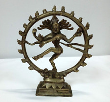 Vintage  Brass God of Dance Nataraja Lord Shiva Hindu Figurine Statue 8.25 in h picture