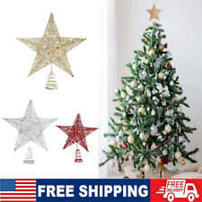 Christmas Star Tree Topper Gold Filigree Wire Xmas Metal Holiday Tree Top Decor picture