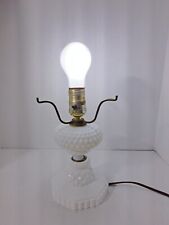 Vintage Milk Glass Hobnail Lamp Boudoir Table Bedside - Works  picture