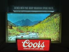 Vintage Coors Beer Rocky Mountain Spring Water Motion Lighted Sign Beautiful picture