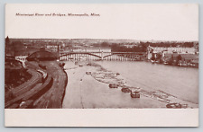 Postcard Minneapolis, Minnesota, Mississippi River and Bridges A671 picture
