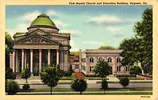 First Baptist Church & Education Building in AUGUSTA Georgia Postcard picture