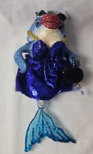 December Diamonds Blue Fish Ornament Sequin Dress Purse Kissy Lips Discontinued picture