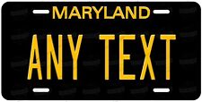 MARYLAND Black License Plate Novelty Personalized w/ Any Text for Auto ATV Bike picture