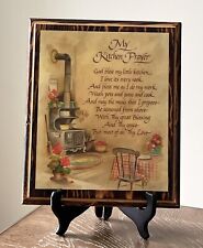 Vintage Wooden Lacquered Decor 'My Kitchen Prayer' Wall Hanging Plaque picture