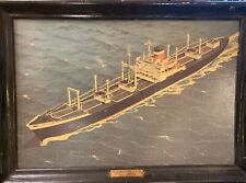 Vintage United States Lines Fast Challenger Cargo Ship Art Framed Picture picture