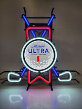 Michelob Ultra Beer Golf Ball & Clubs Light Up Led Sign Man Cave Game Room picture