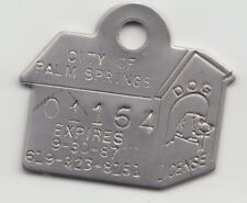 Dog tax rabies vaccination pet license token tag 1987 Palm Springs CA 336 picture
