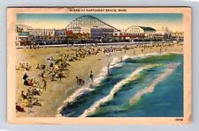 Nantasket Beach MA-Massachusetts, Aerial Scene, Antique, Vintage c1951 Postcard picture