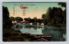 Cleveland OH-Ohio, Scene At Rocky River Lagoon, Antique, Vintage c1913 Postcard picture