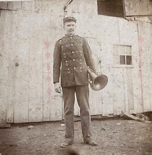 RARE WEST VIRGINIA CHARLESTON BAND MEMBER HOLDING A SAXHORN ID'd c1885 PHOTO picture