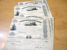 17 - 1881 - 1897 Central Ohio RR Stock Certificates signed, owned Isabella Ijams picture