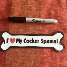 Dog Bone Magnet: I LOVE MY COCKER SPANIEL | Dogs Doggy Puppy | Car Automobile picture