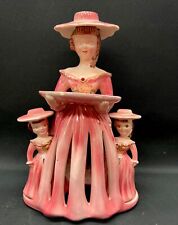 Vtg Kreiss & CO Pink lady Figurine Napkin Candle holder Salt & Pepper girls Rare picture