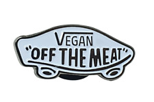 Vegan Pin Badge Vegan OFF THE MEAT Enamel Brooch Gift Quirky Statement Badge picture