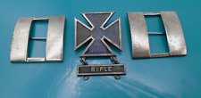 WWII US Army Iron Cross Rifle Award Bar & Captain Bars Insignia Sterling Pin Set picture