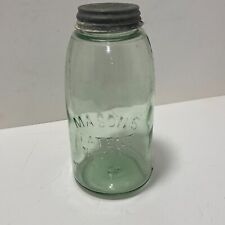 VTG Antique RARE Light Green Half Gallon Mason's Patent Nov 30 1858 Canning Jar picture