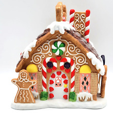PartyLite Christmas Gingerbread Cookie Candy Tea Light House Cottage in box picture