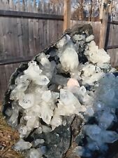 Apophyllite crystals with Pink Stilbite crystals natural shine sparkling points picture