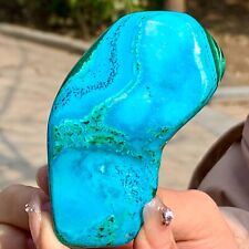 236G Natural Chrysocolla/Malachite transparent cluster rough mineral sample picture