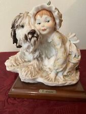Vintage, Rare Giuseppe Armani Lady & Dog Figurine  Made in Italy-Excellent Cond picture