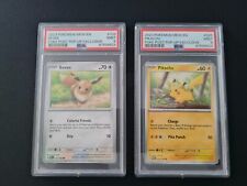Pokemon Card - Pikachu & Eevee Pokemon Together Promo 151 Poke Post Stamp PSA 9 picture