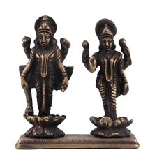 Handmade Decorative Brass Black Stained Lakshmi Narayan Figurine Statue picture