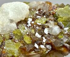 91 Ct Unusual Sphene Combined With Garnet Small Crystal Bunches On Feldspar @Pk picture