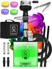 2 Hose Hookah Set with Travel Case - YADO Square Hookah To Go - Cube Acrylic... picture