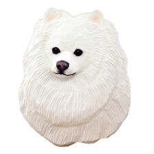 Pomeranian Head Plaque Figurine White picture