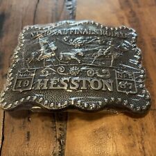 Vintage Men’s Belt Buckle Cowboy Western Rodeo Country Hesston NFR 1987 Adult picture
