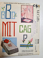 Bias Tape Monogram Alphabet McCalls 2326 Transfer Pattern VTG 50s Letters Iron picture