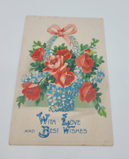 Vintage Embossed Postcard With Love And Best Wishes picture