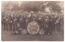 Augusta Maine ME Military Cadet Band Group Portait Uniforms Instruments RPPC picture