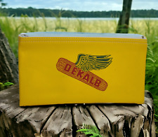 Vintage 80's DEKALB Seed Zip Money Bag Winged Pencil Case Crop Farm Made in USA picture